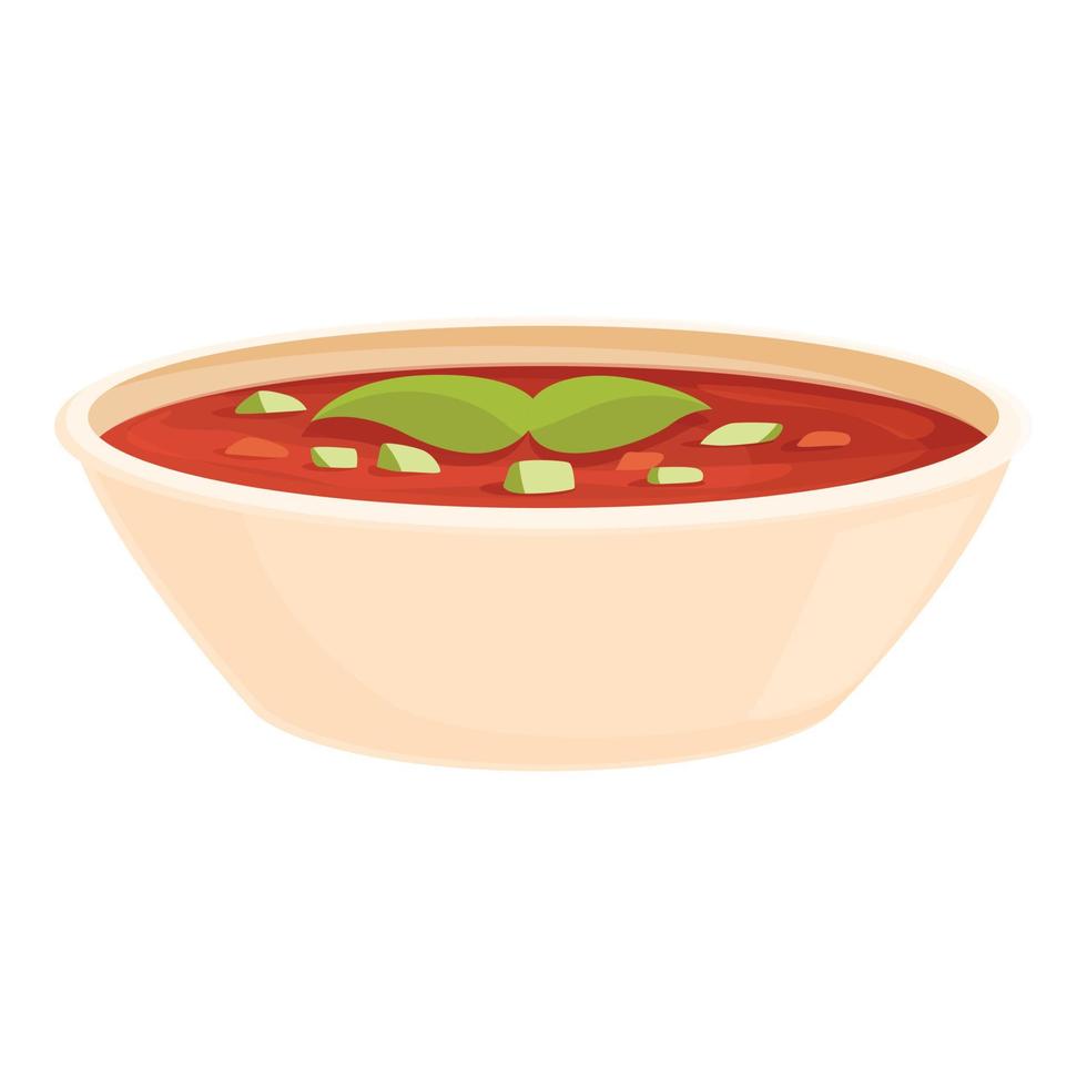 vector de dibujos animados de icono de sopa de tomate. comida españa