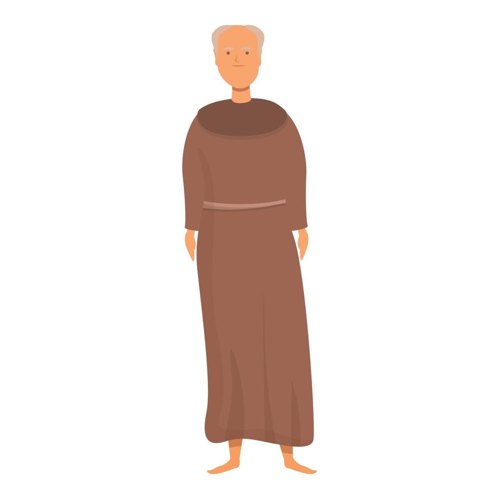 vector de dibujos animados de icono de sabio monje. sacerdote cervecero