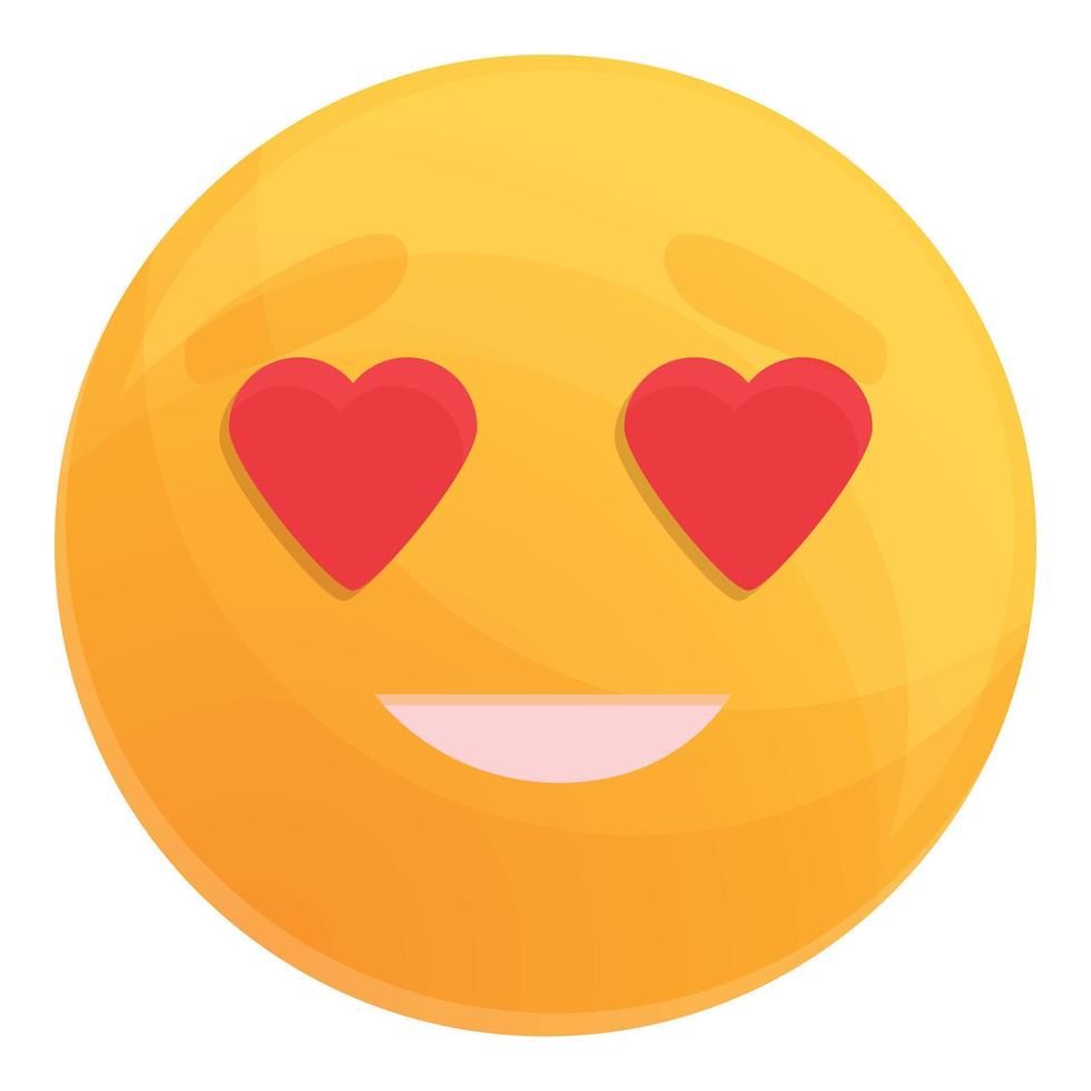 icono de emoticonos de amor, estilo de dibujos animados vector