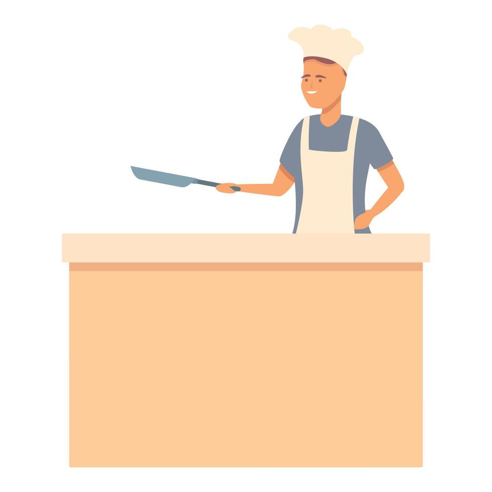 vector de dibujos animados de icono de chef de comida. clase de cocina