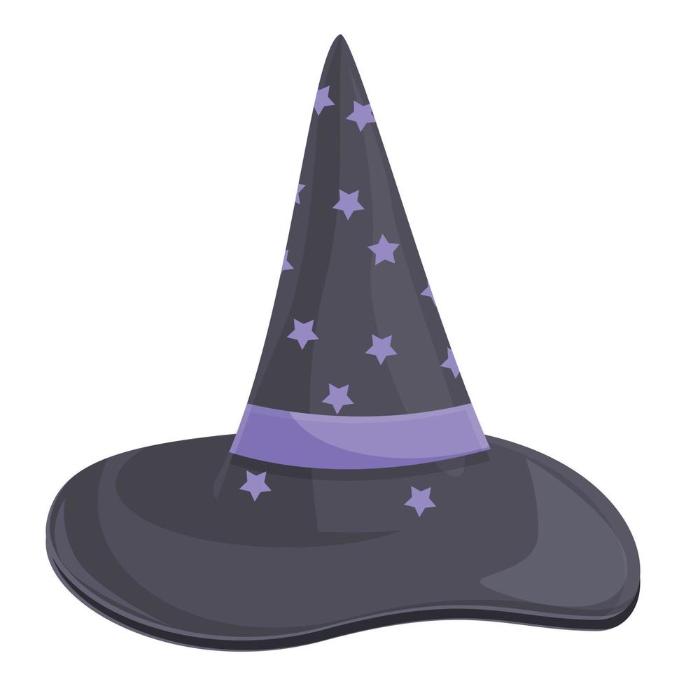 Night magic hat icon cartoon vector. Circus wand vector