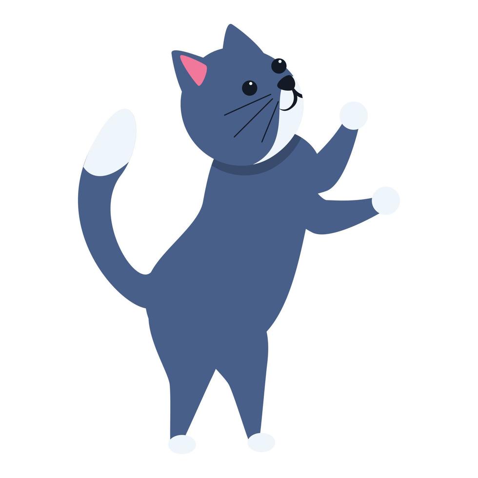 icono de broma de gato, estilo de dibujos animados vector