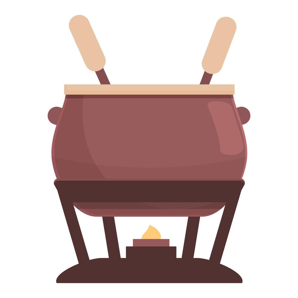 vector de dibujos animados de icono de mantequilla de fondue. comida de queso