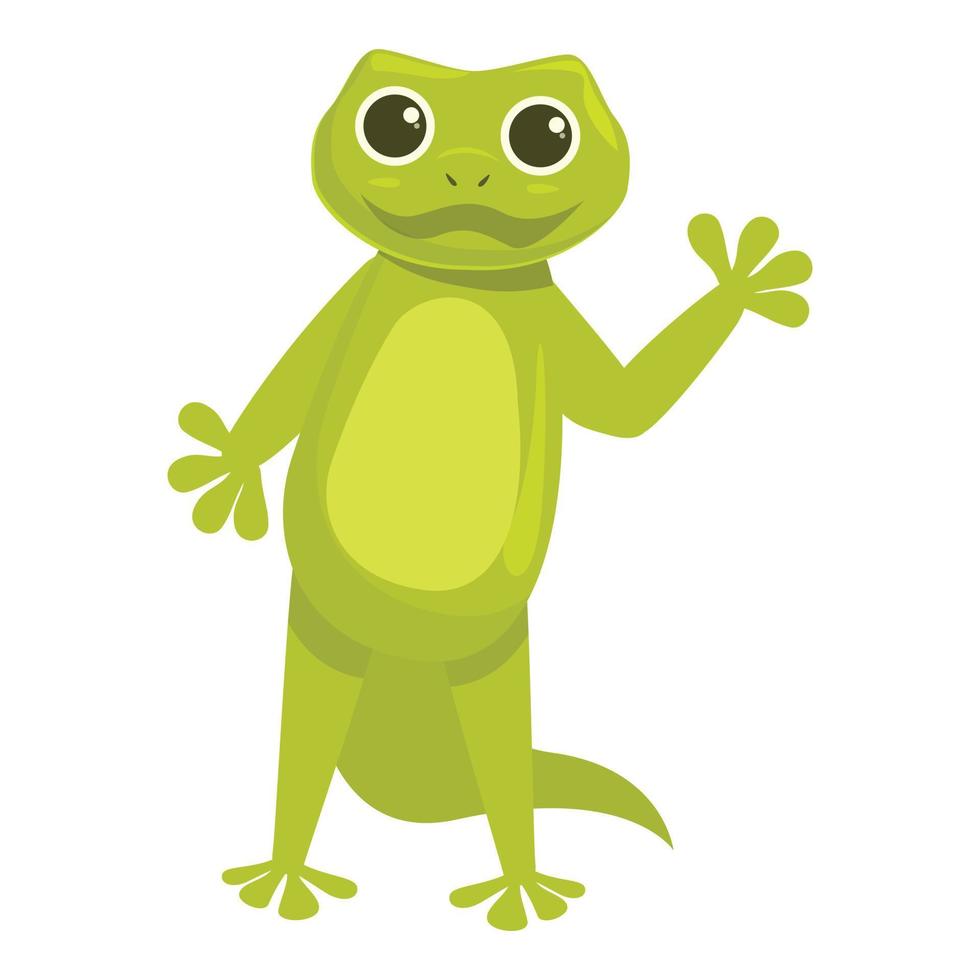 Green salamander icon cartoon vector. Animal iguana vector