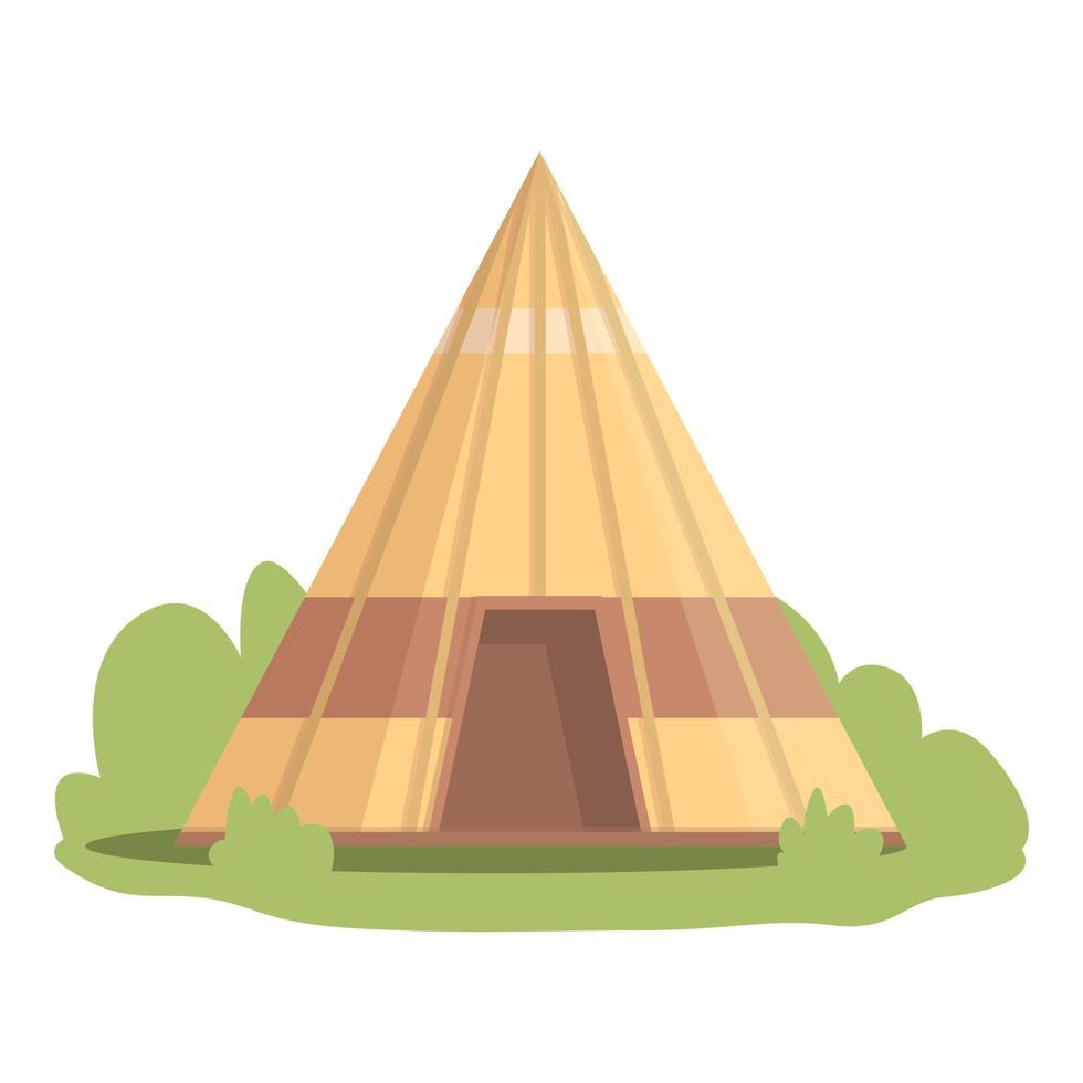 Lodge tent icon cartoon vector. Camping house vector