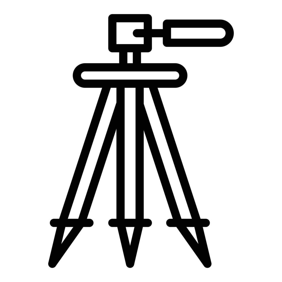 Camera tripod icon, outline style vector