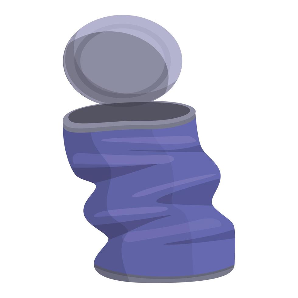 Waste can icon, cartoon style vector