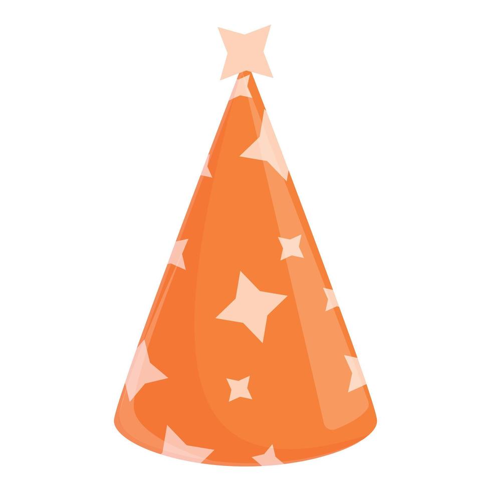 Party hat with stars icon, cartoon style vector