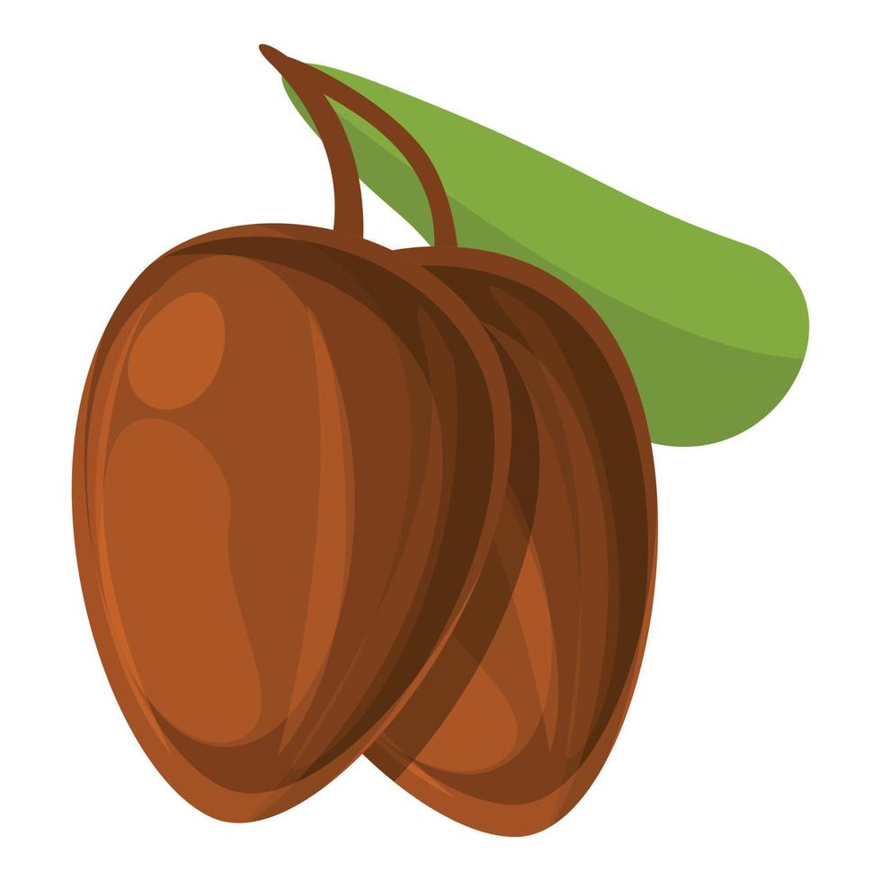 icono de nueces de karité, estilo de dibujos animados vector