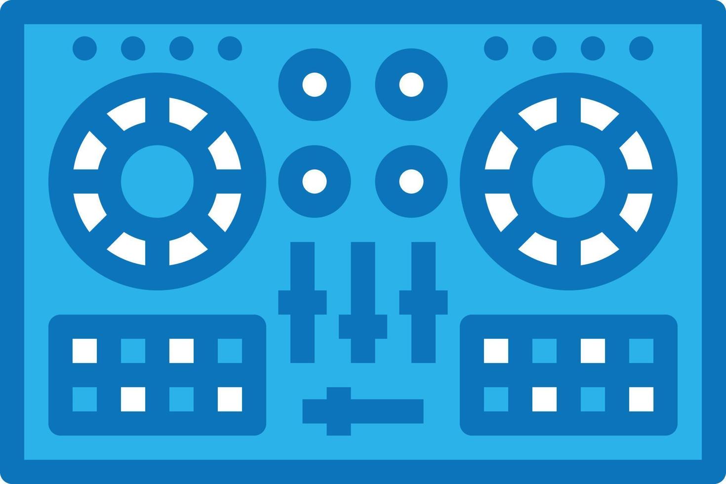 dj controller music musical instrument - blue icon vector