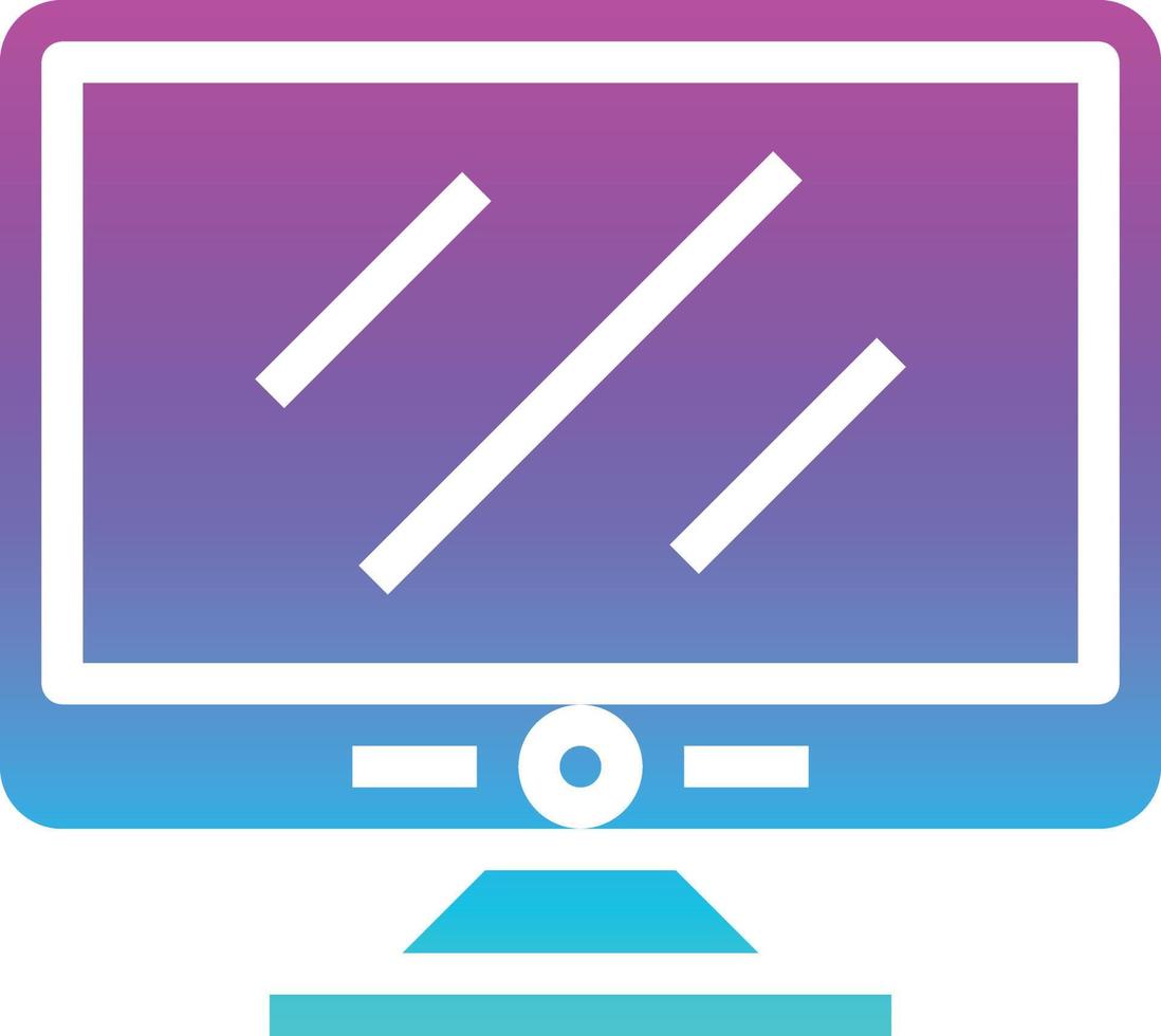 accesorio de computadora de resolución de pantalla de visualización - icono sólido degradado vector