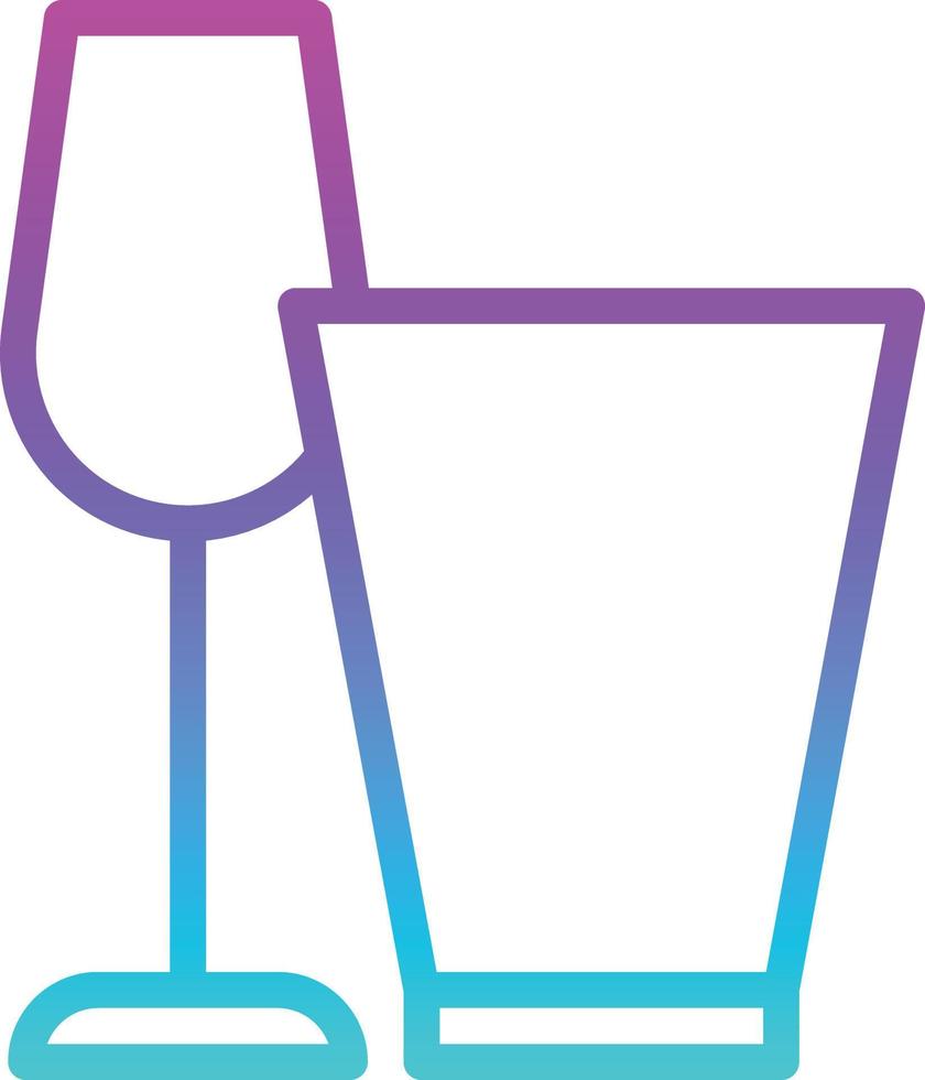 glasses glass wine drink kitchen - gradient icon vector