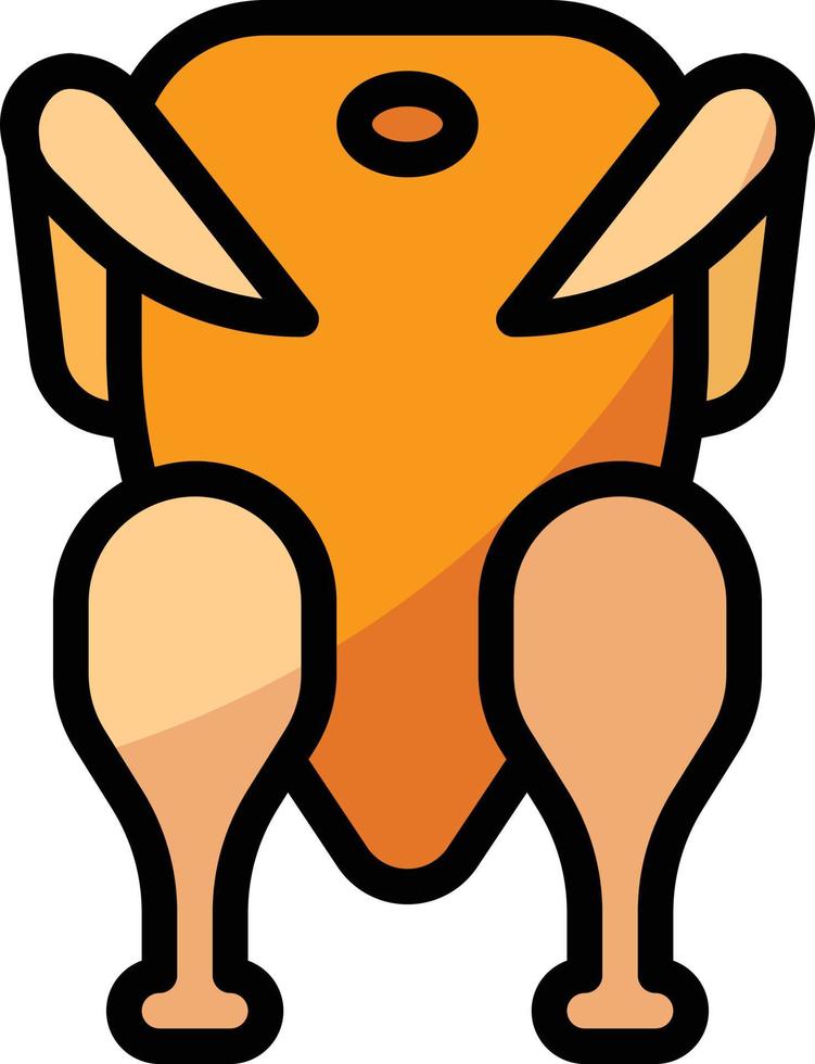 pollo dieta nutrición protien - icono de contorno lleno vector