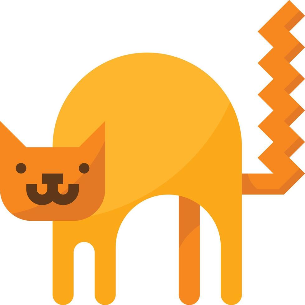 cat animal fear night halloween - flat icon vector