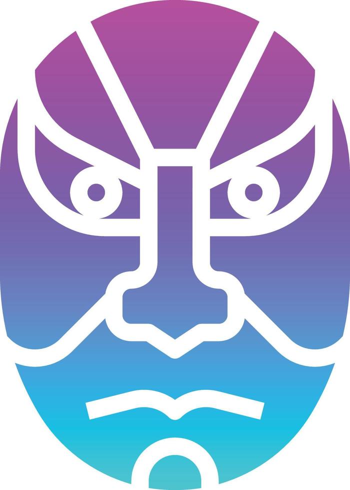 kabuki mask acting dramatic japan - solid gradient icon vector