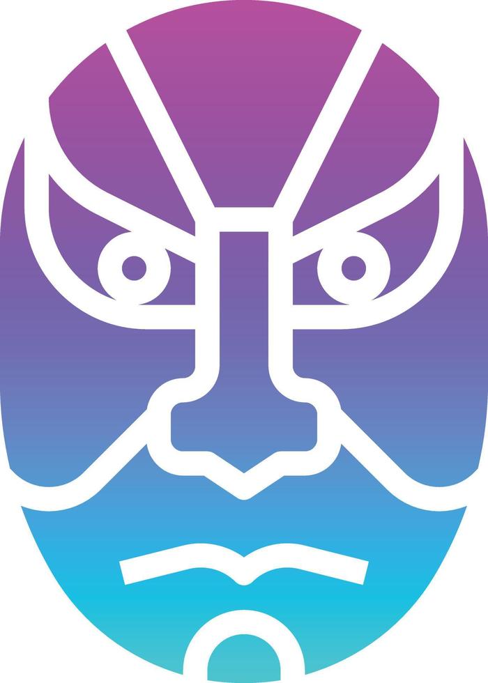 kabuki mask acting dramatic japan - solid gradient icon vector