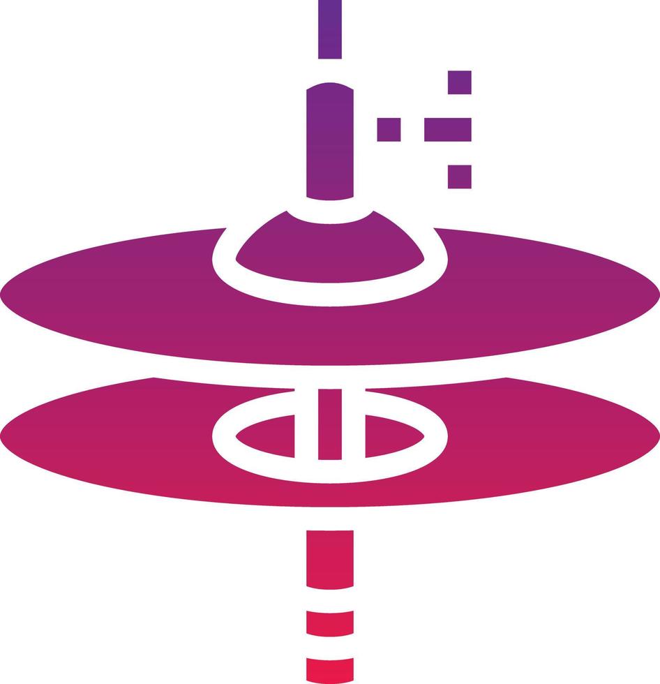 hola sombrero música instrumento musical - icono de gradiente sólido vector