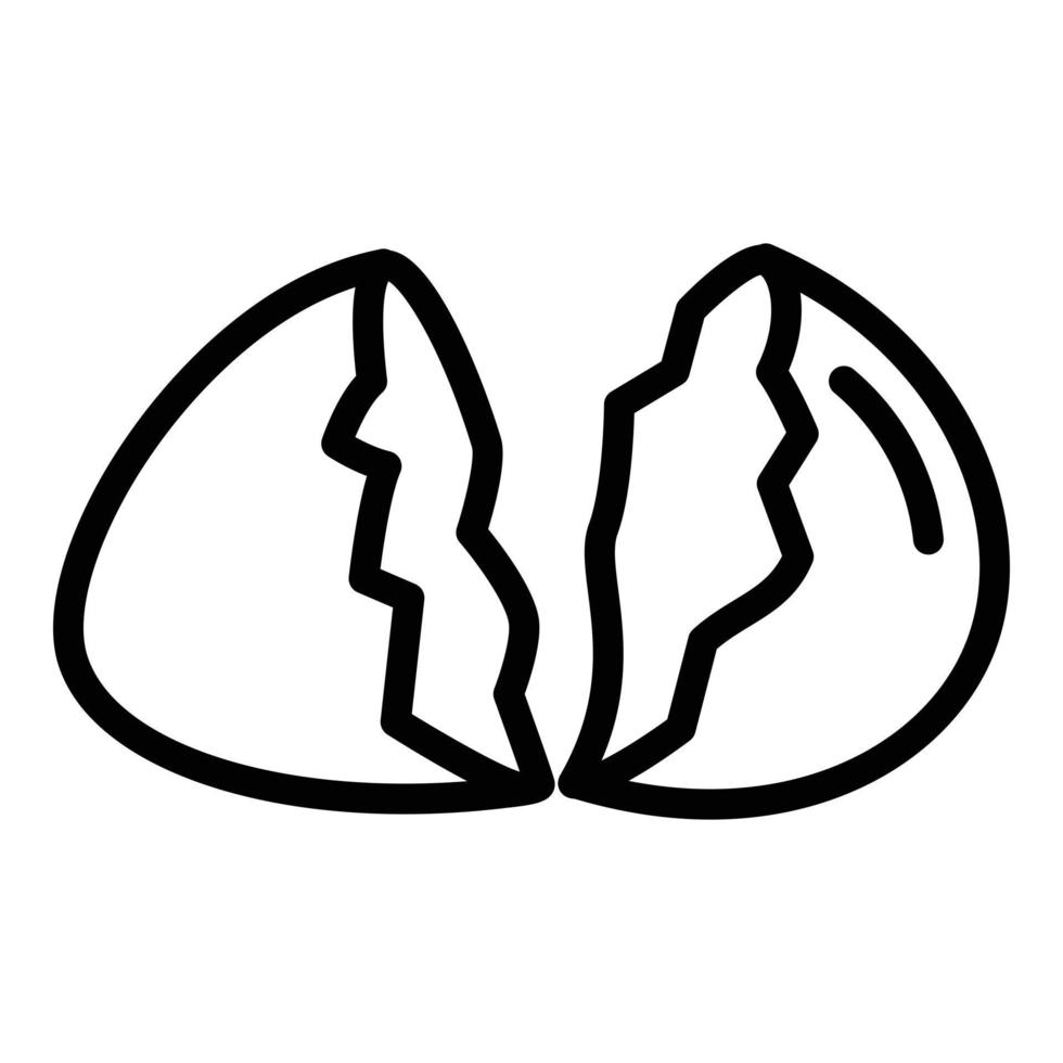 Eggshell icon, outline style vector