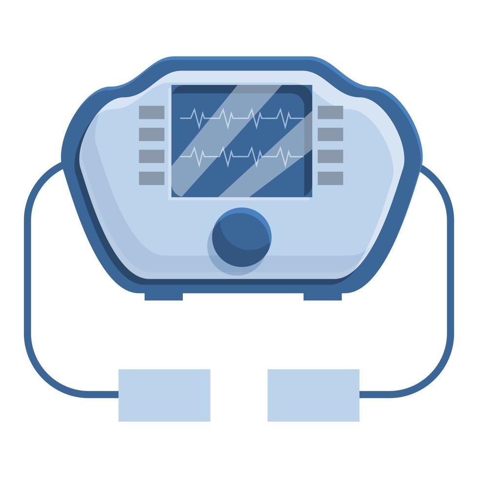 Automated defibrillator icon, cartoon style vector