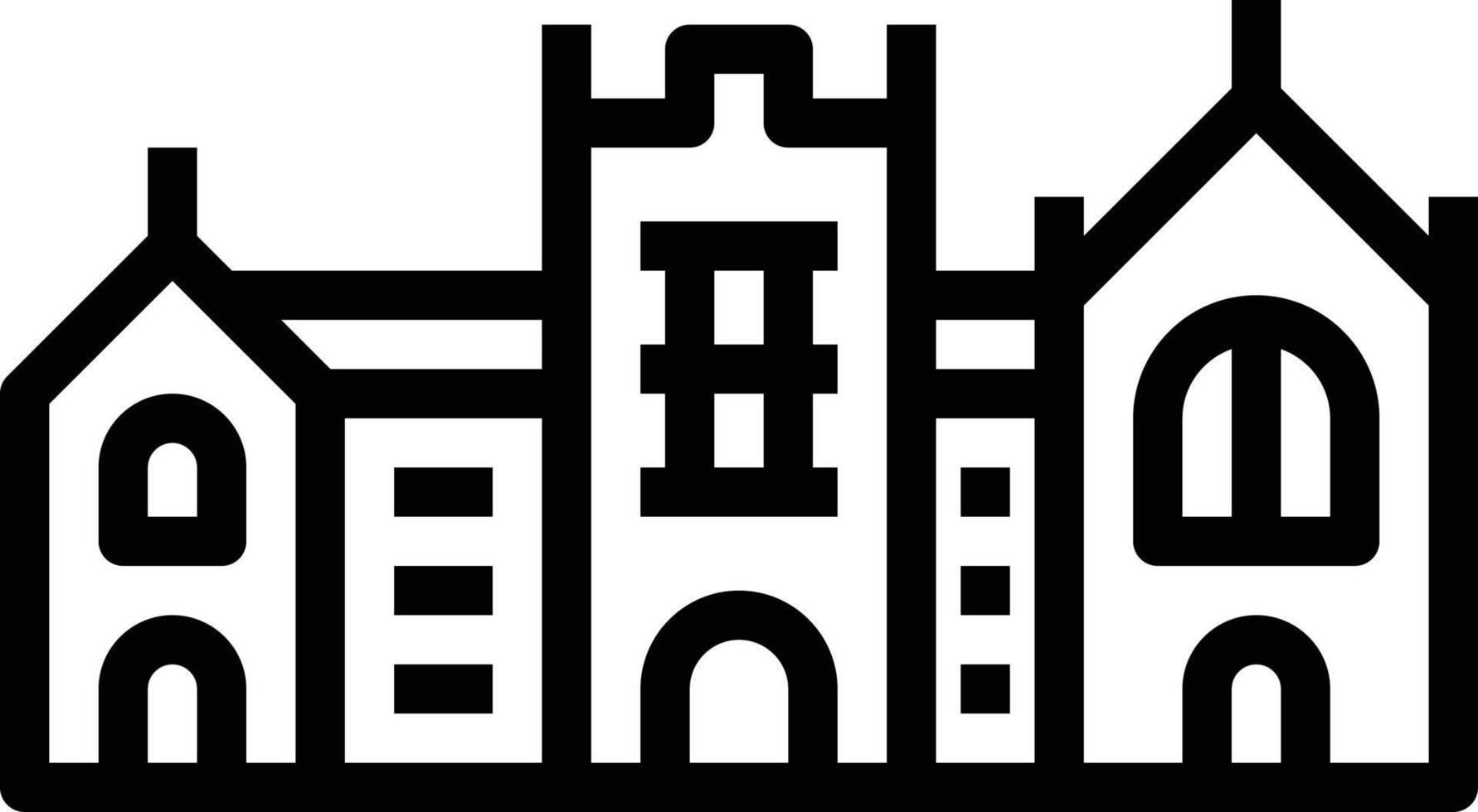 edificio de estudio de la escuela del castillo de la universidad - icono de contorno vector