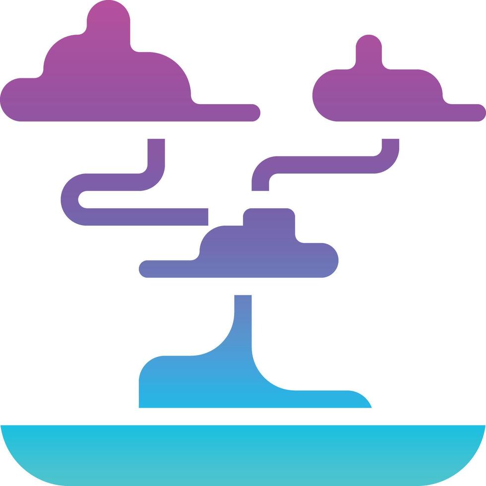 bonsai tree small plant china - gradient solid icon vector