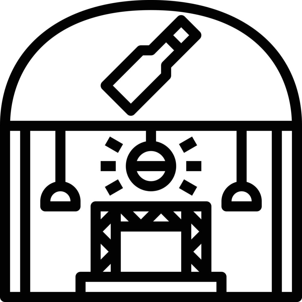 disco pub party floor building - outline icon vector