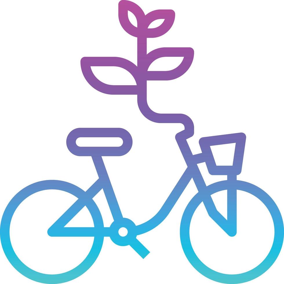 bicycle healthy excercise ecology plant - gradient icon vector