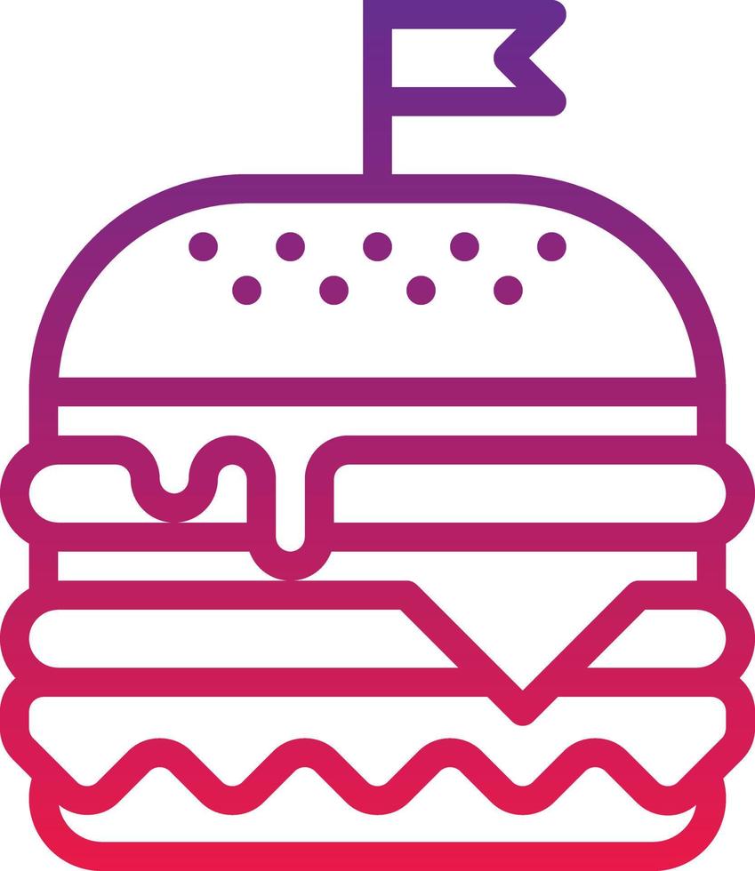 Burger comida café restaurante - icono degradado vector