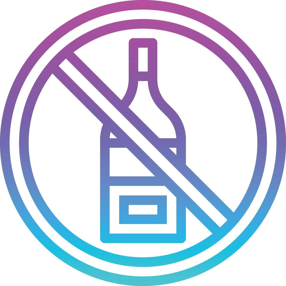 alcohol sin bebida de nutrición dietética - icono de degradado vector