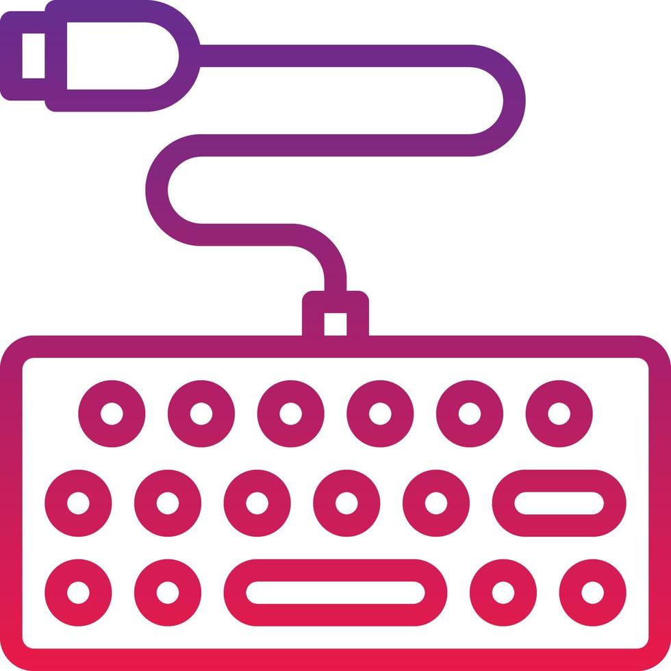 keyboard type connect computer accessory - gradient icon vector