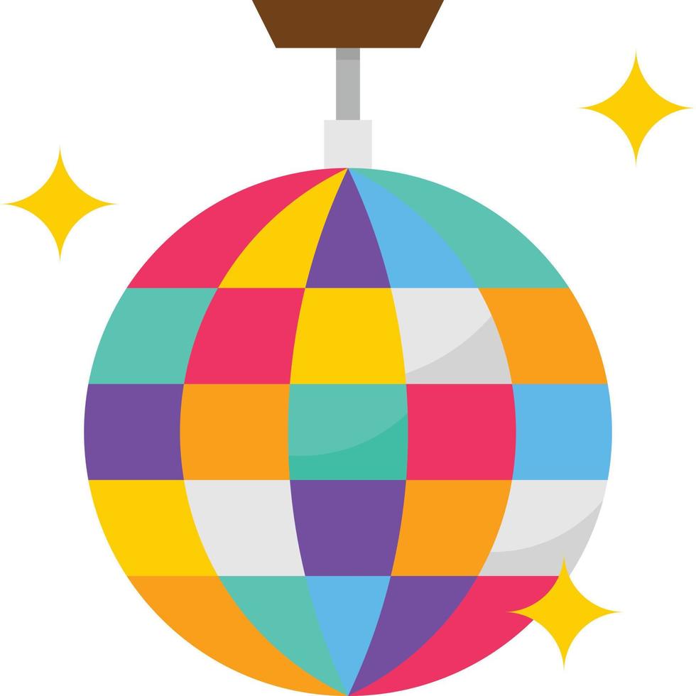 disco ball reflect party entertainment - flat icon vector