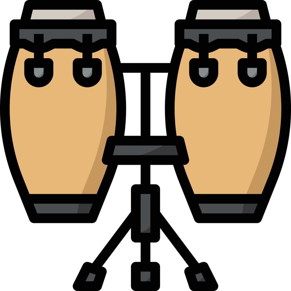 instrumento musical de conga - icono de contorno lleno vector