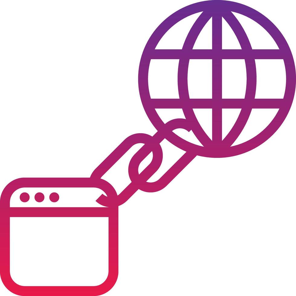 link inbound backlink website seo - gradient icon vector