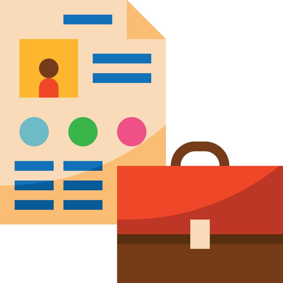 portfolio report resume business - flat icon vector