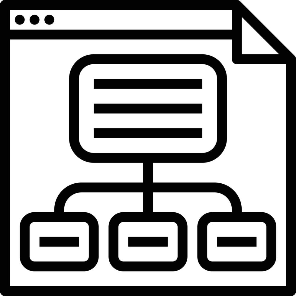 sitemap chart website organization seo - outline icon vector