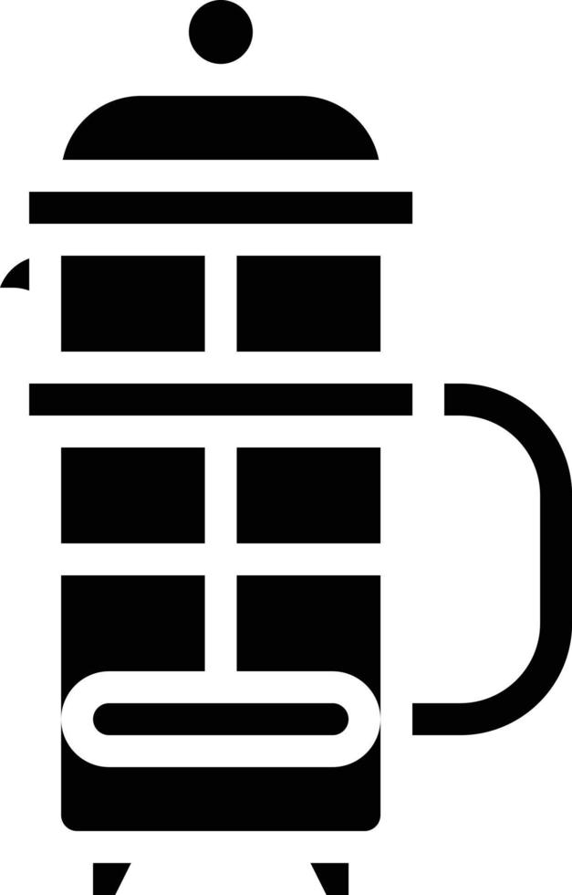 french press coffee cafe restaurant - solid icon vector