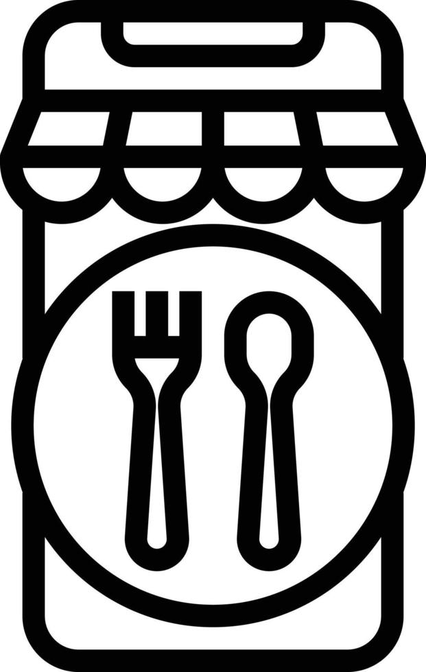 application mobile restaurant food delivery - outline icon vector