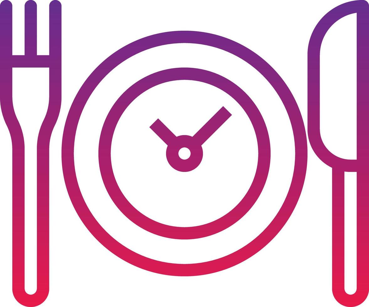 waiting cutlery time clock delivery - gradient icon vector
