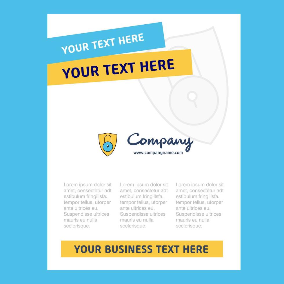 Protected Title Page Design for Company profile annual report presentations leaflet Brochure Vector Background