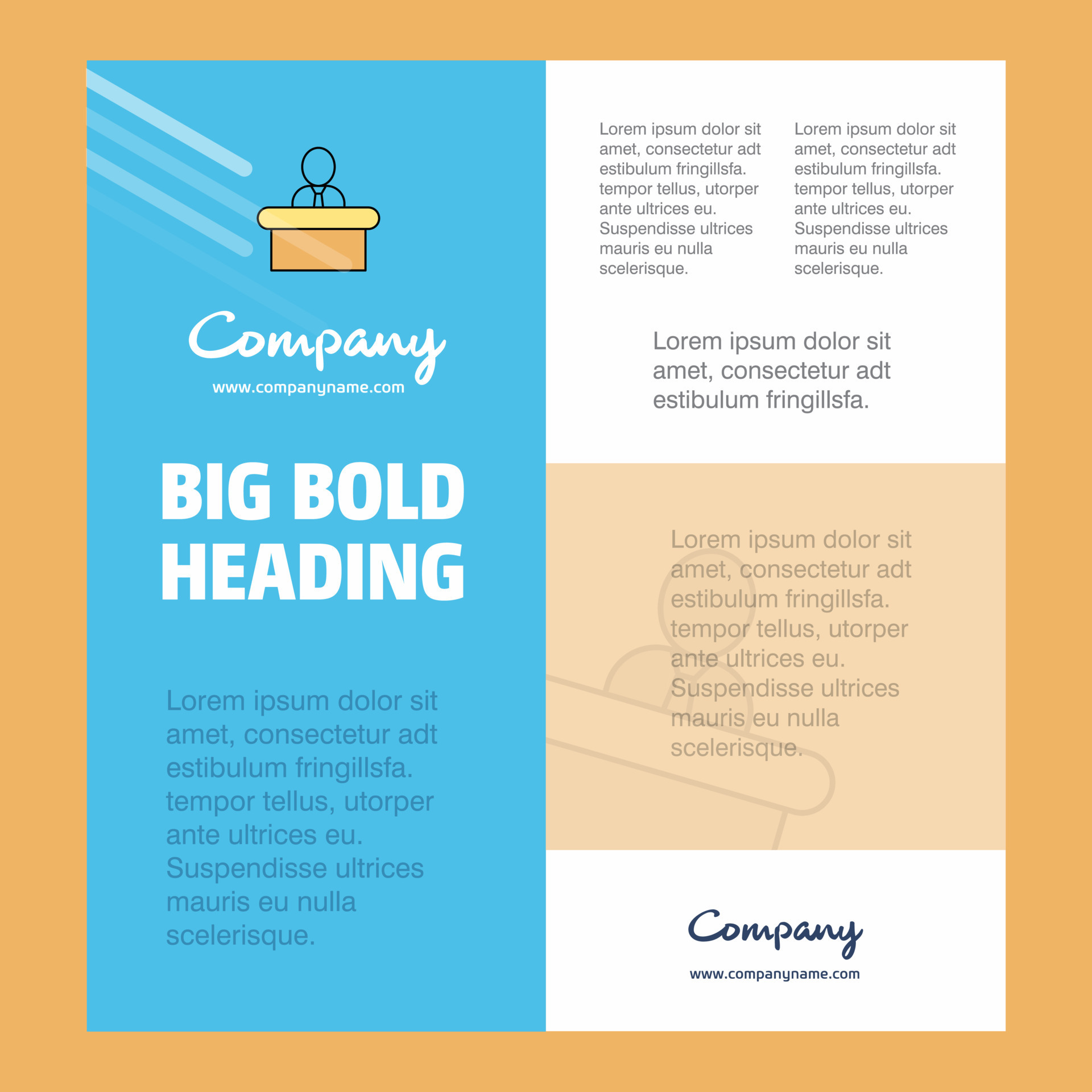 Reception Business Company Poster Template with place for text and