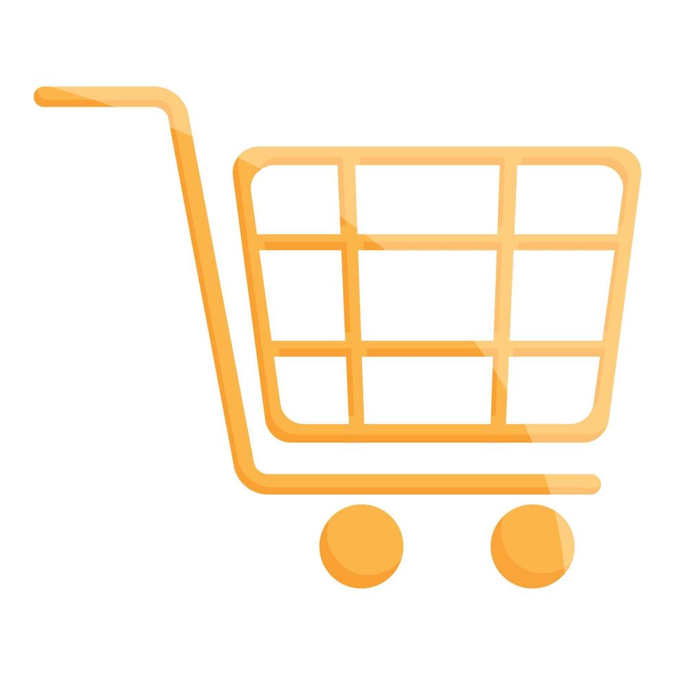 Marketing mix shop cart icon, cartoon style vector