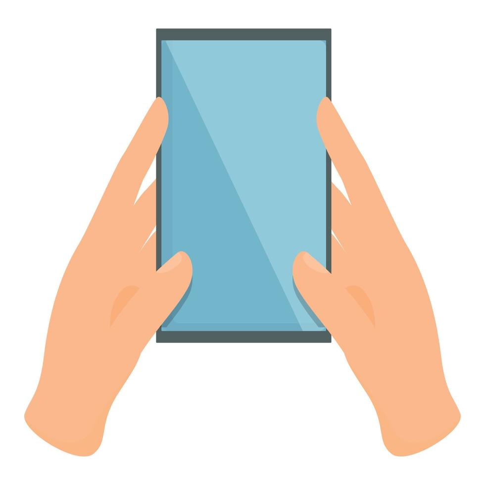 Hold smartphone icon cartoon vector. Phone screen vector