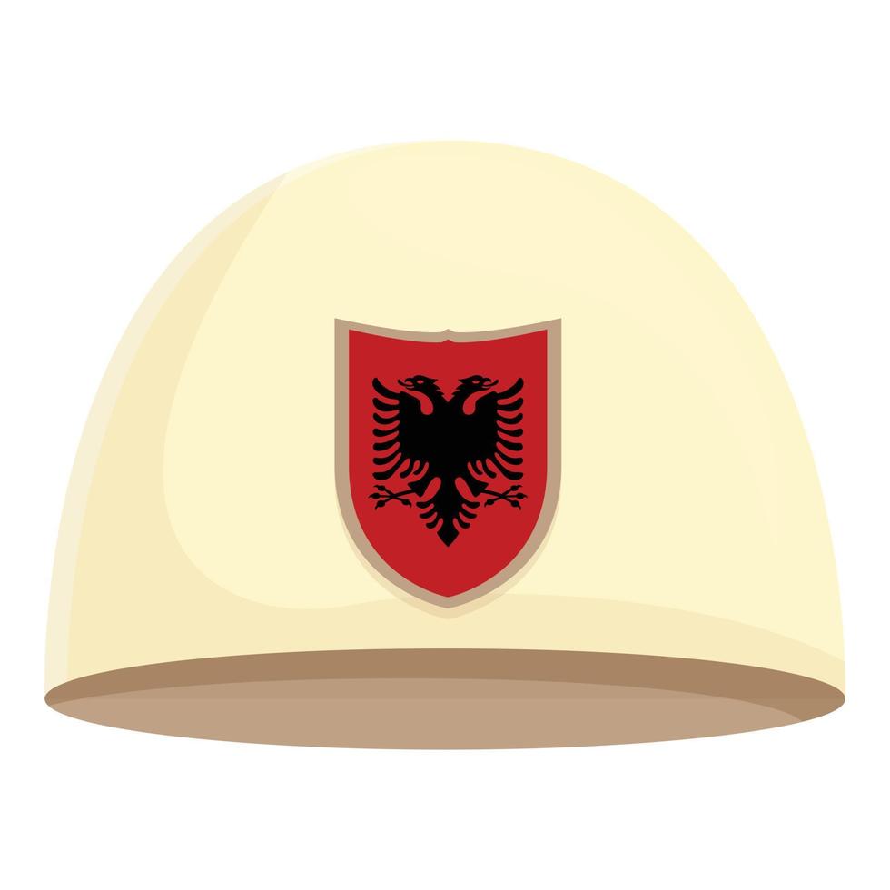 vector de dibujos animados de icono de gorra de albania. mapa albanés