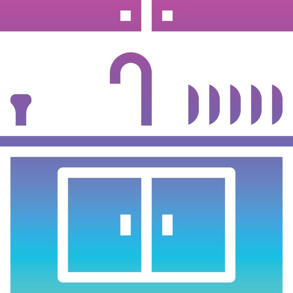 sink wash cleaning water kitchen - gradient solid icon vector