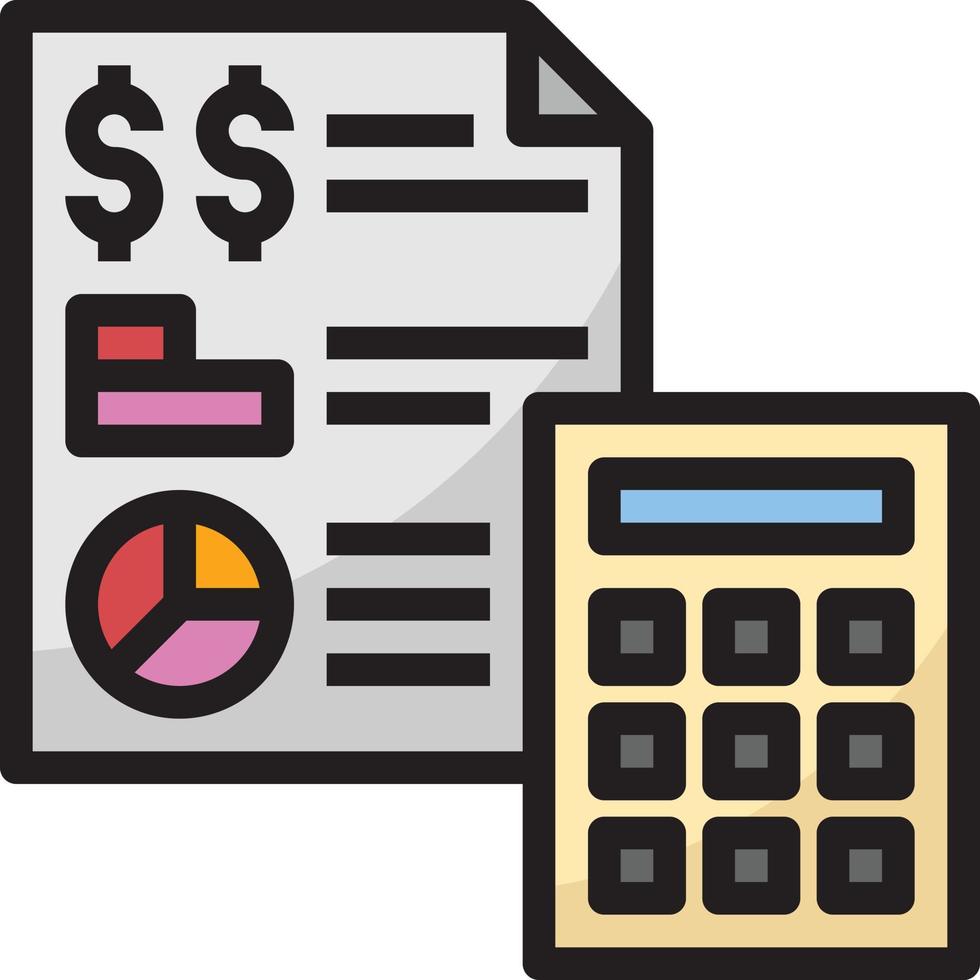 statement financial statistic analytic banking - filled outline icon vector