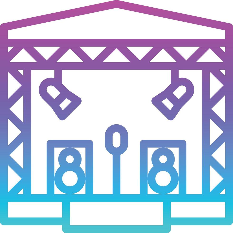 concert music stage tour entertainment - gradient icon vector