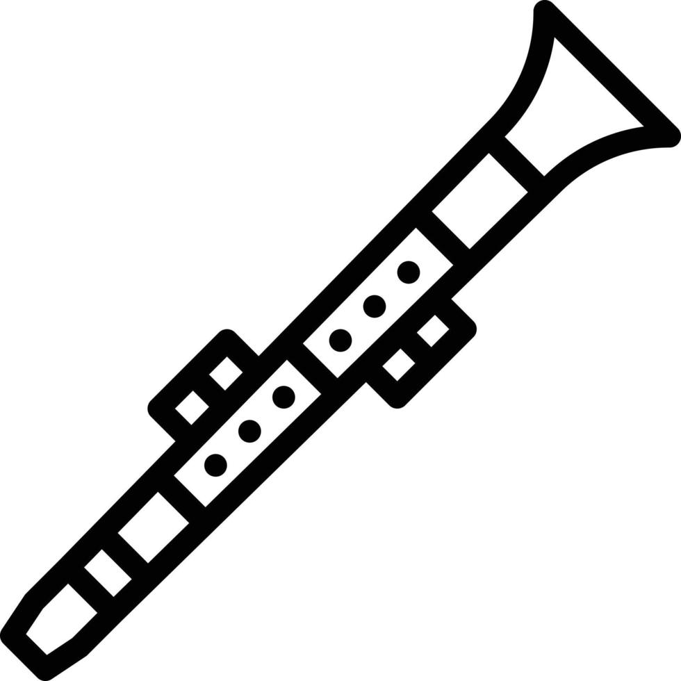 instrumento musical de música de clarinete - icono de contorno vector