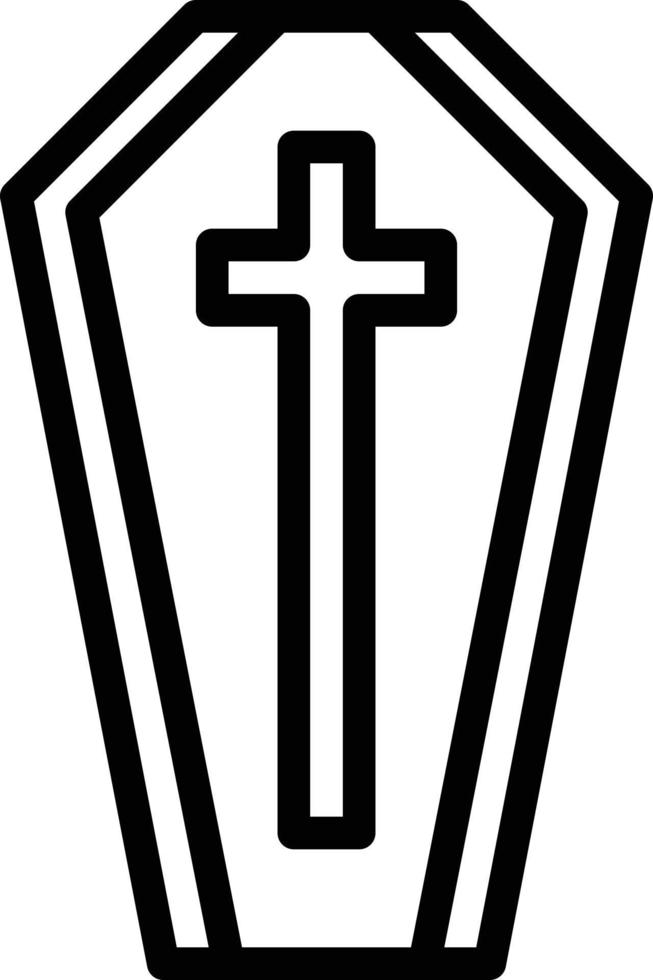 coffin corpse vampire tomb halloween - outline icon vector