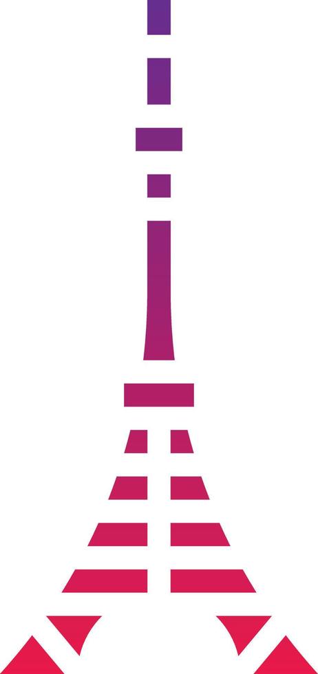 torre de tokio japón hito japonés - icono de gradiente sólido vector