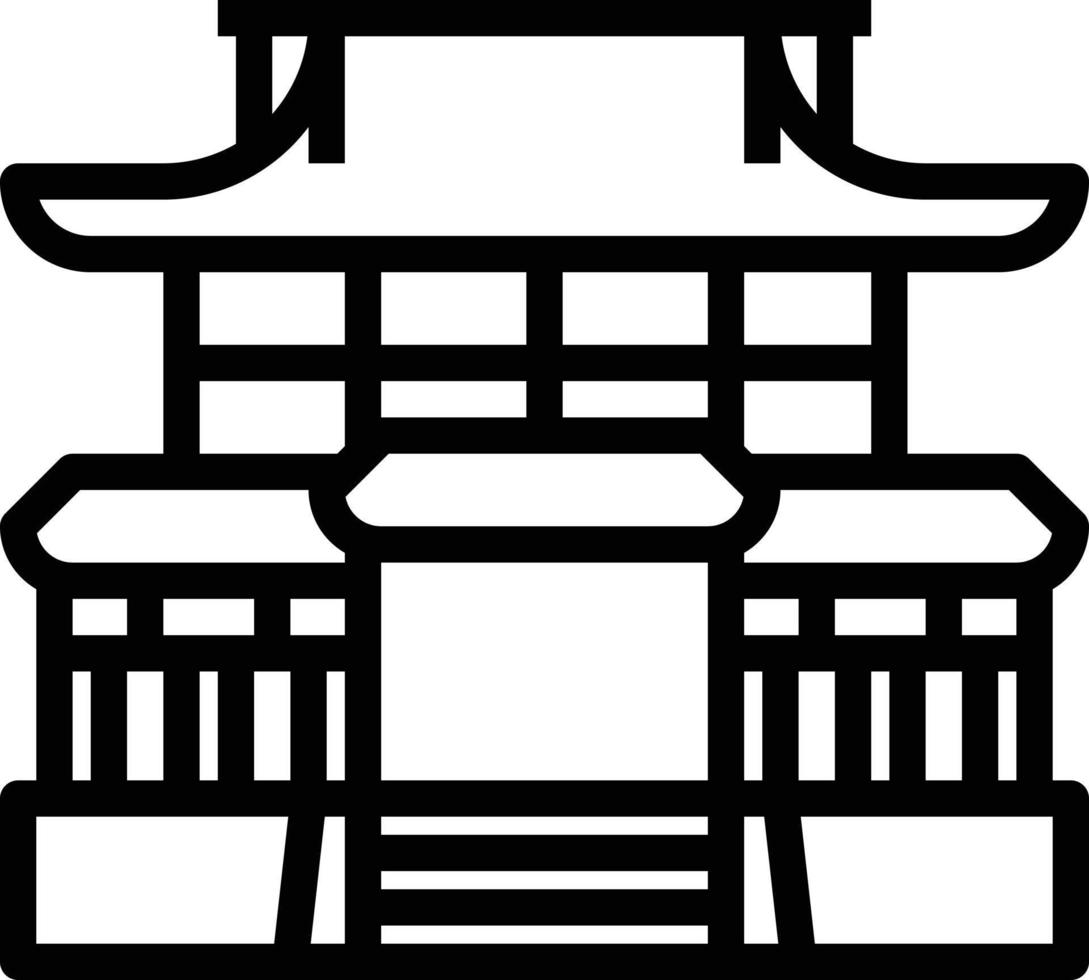 templo monje religión ceremonia japón - icono de contorno vector